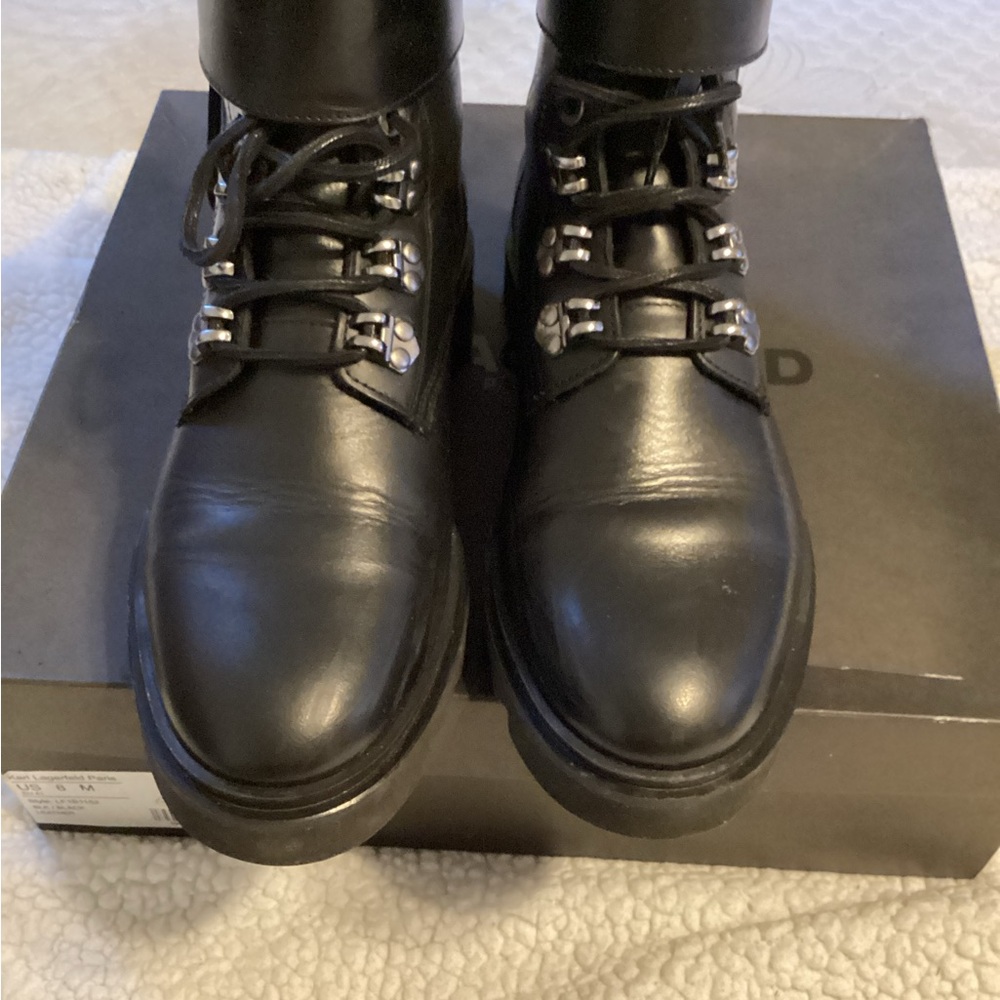Karl Lagerfeld Paris Double Buckle Boot - Picture 2 of 8